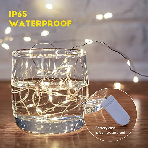 Brightown 12 Pack LED Fairy Lights Battery Operated String Lights - 7ft 20LED Waterproof Silver Wire Firefly Starry Moon Lights for DIY Crafts Wedding Table Centerpieces Party Bedroom Christmas