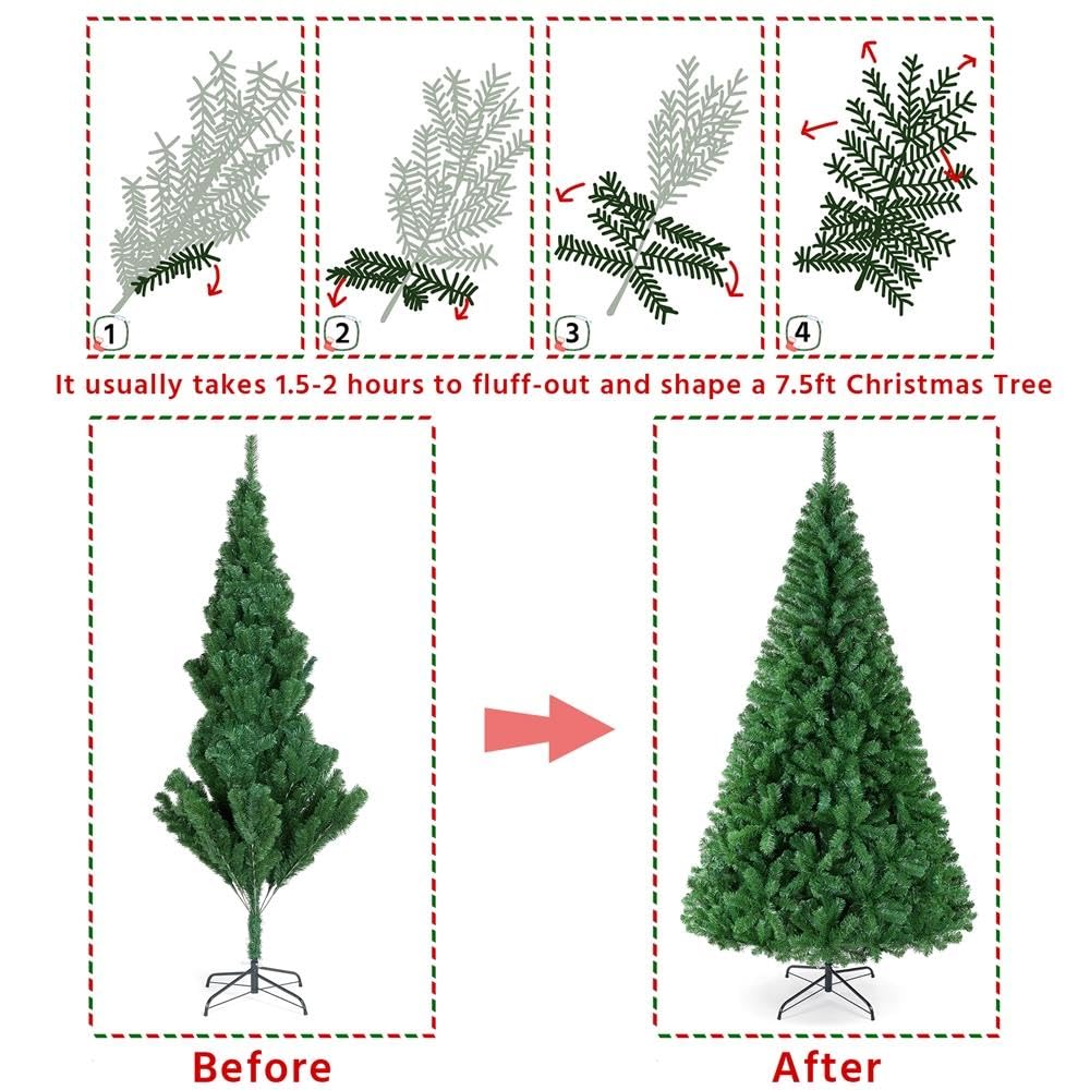 Yaheetech 4.5ft Artificial Christmas Tree, Realistic Premium Spruce Hinged Full Christmas Tree with 320 Branch Tips Holiday Xmas Tree W/Metal Hinges & Foldable Base for Home Party Office Decoration