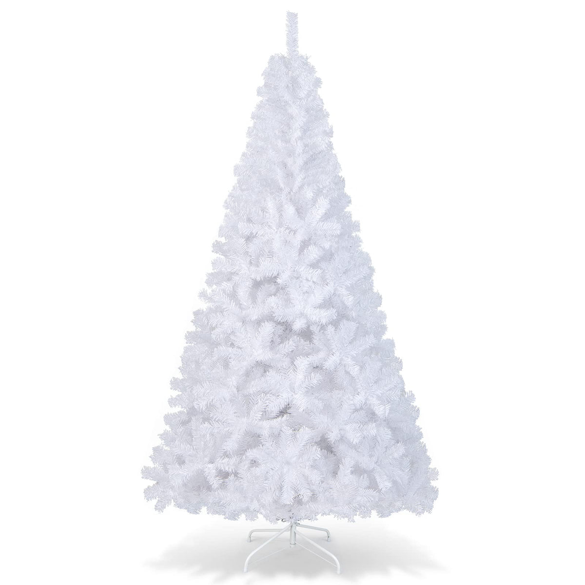 COSTWAY 6Ft-Artificial-PVC-Christmas-Tree-W-Stand-Holiday-Season-Indoor-Outdoor-White