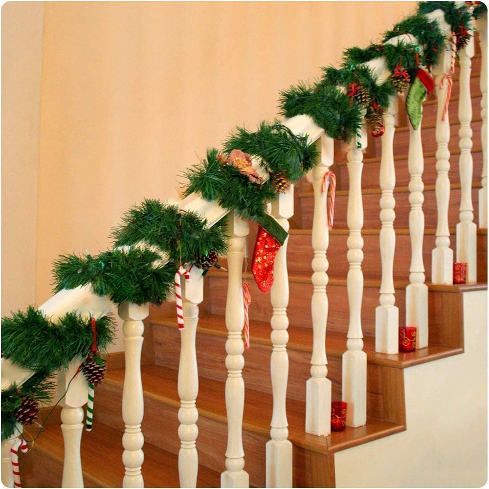 Christmas Garland, Artificial Non-Lit Soft Green Garlands 50FT Classic Christmas Greenery Garland Festive Home Decor for Indoor or Outdoor Use