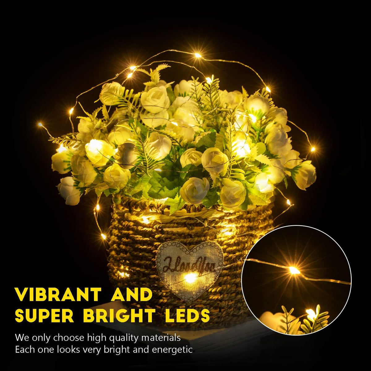 Brightown 12 Pack LED Fairy Lights Battery Operated String Lights - 7ft 20LED Waterproof Silver Wire Firefly Starry Moon Lights for DIY Crafts Wedding Table Centerpieces Party Bedroom Christmas