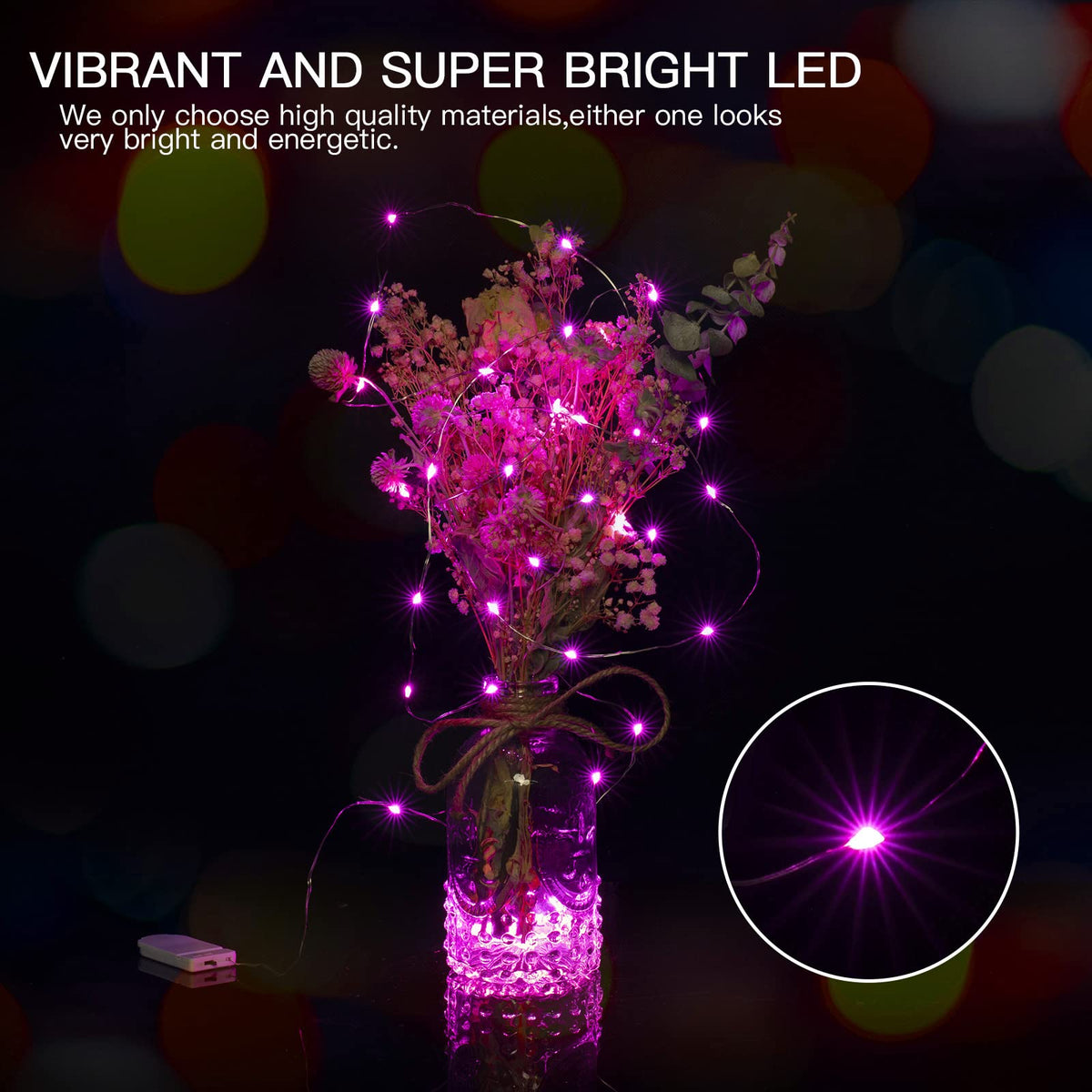 Brightown 12 Pack LED Fairy Lights Battery Operated String Lights - 7ft 20LED Waterproof Silver Wire Firefly Starry Moon Lights for DIY Crafts Wedding Table Centerpieces Party Bedroom Christmas