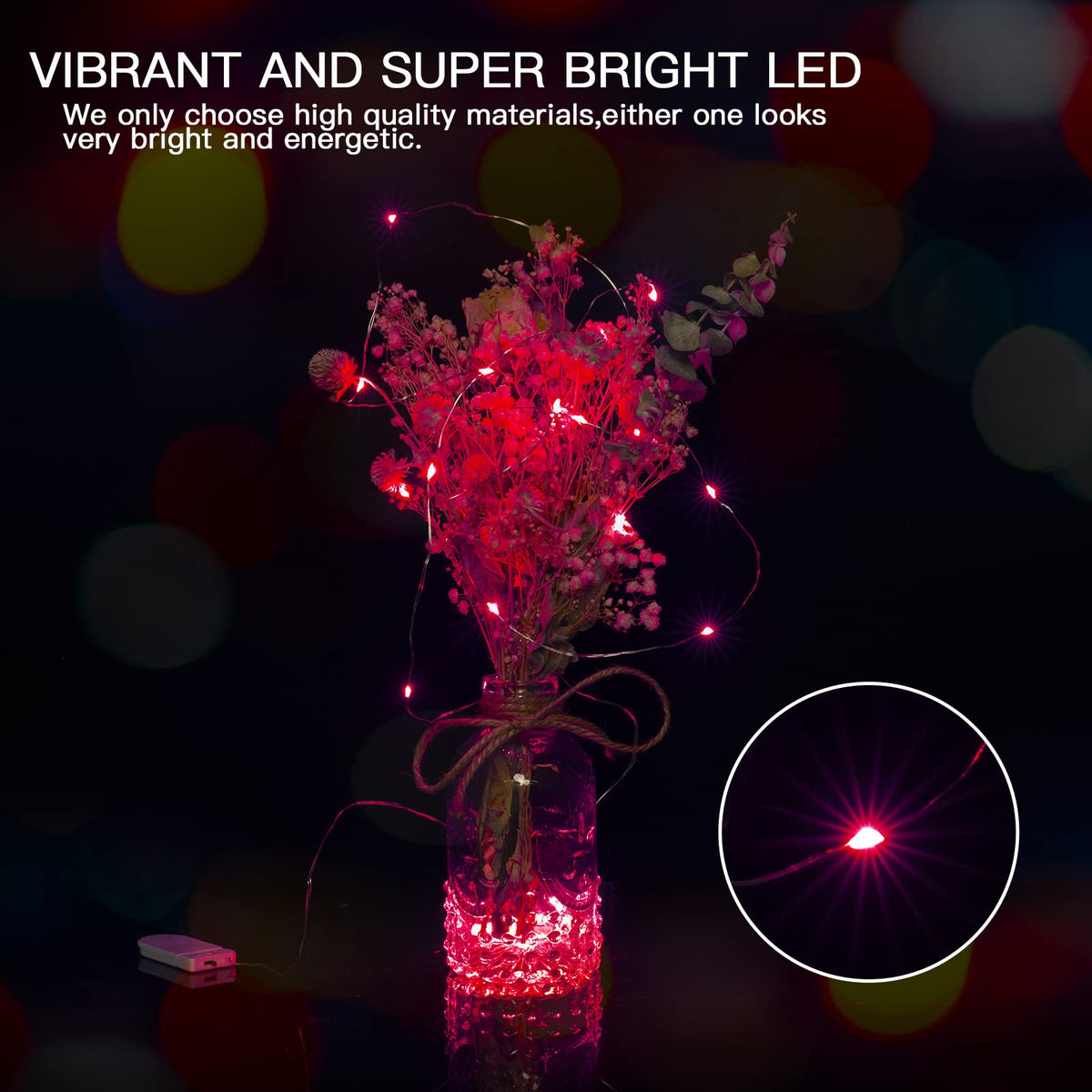 Brightown 12 Pack LED Fairy Lights Battery Operated String Lights - 7ft 20LED Waterproof Silver Wire Firefly Starry Moon Lights for DIY Crafts Wedding Table Centerpieces Party Bedroom Christmas