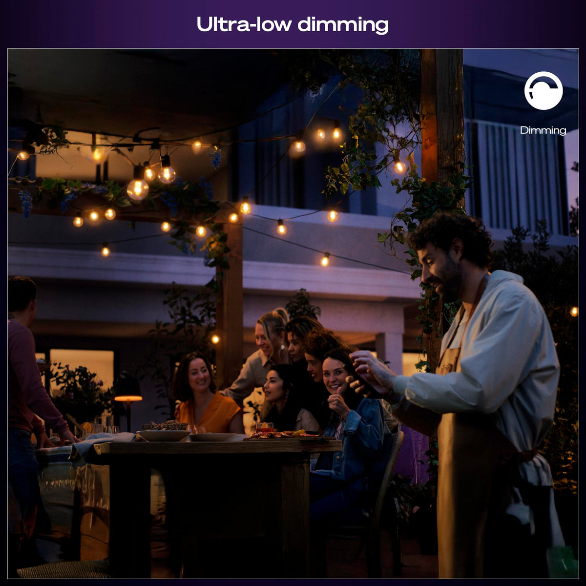 Philips Hue Festavia Globe Outdoor String Lights, White & Color Ambiance, 22ft,8 Bulbs, Dimmable, Control with Hue App or Voice, Bridge Required
