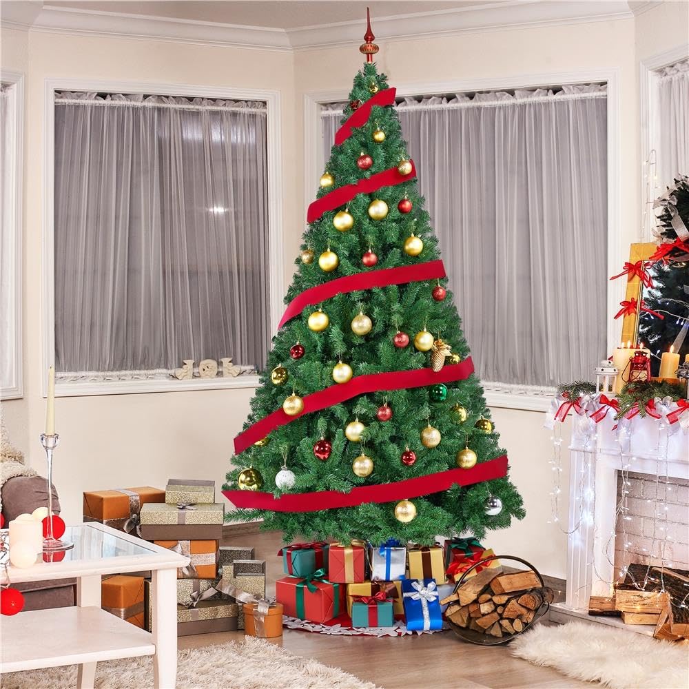 Yaheetech 4.5ft Artificial Christmas Tree, Realistic Premium Spruce Hinged Full Christmas Tree with 320 Branch Tips Holiday Xmas Tree W/Metal Hinges & Foldable Base for Home Party Office Decoration