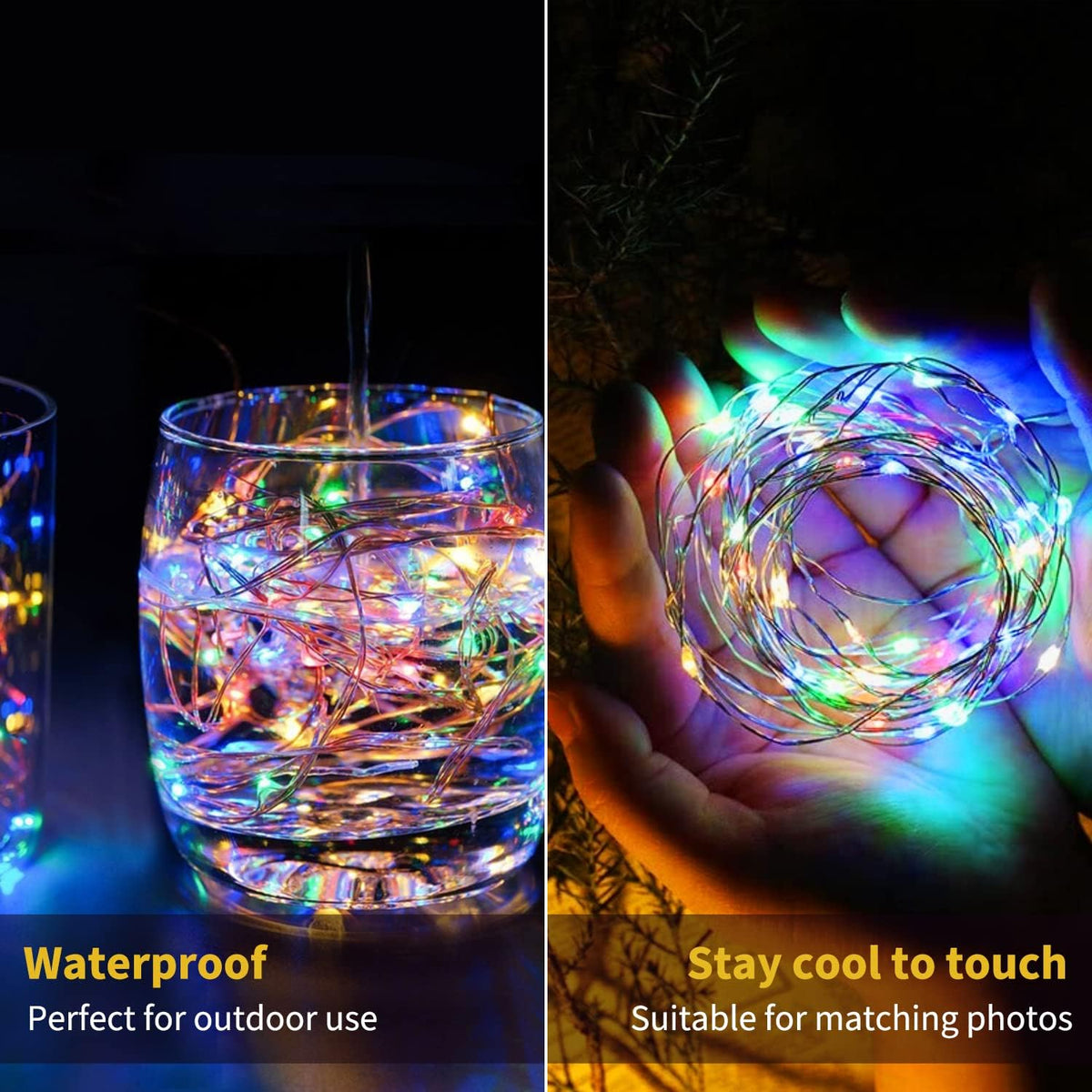 Brightown 12 Pack LED Fairy Lights Battery Operated String Lights - 7ft 20LED Waterproof Silver Wire Firefly Starry Moon Lights for DIY Crafts Wedding Table Centerpieces Party Bedroom Christmas