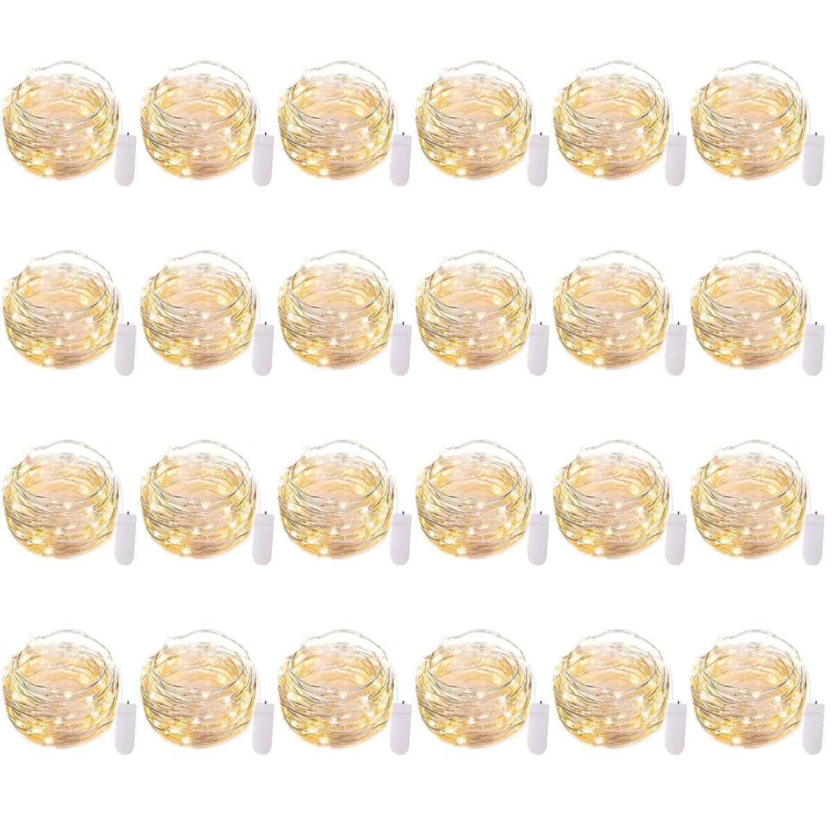 Brightown 12 Pack LED Fairy Lights Battery Operated String Lights - 7ft 20LED Waterproof Silver Wire Firefly Starry Moon Lights for DIY Crafts Wedding Table Centerpieces Party Bedroom Christmas