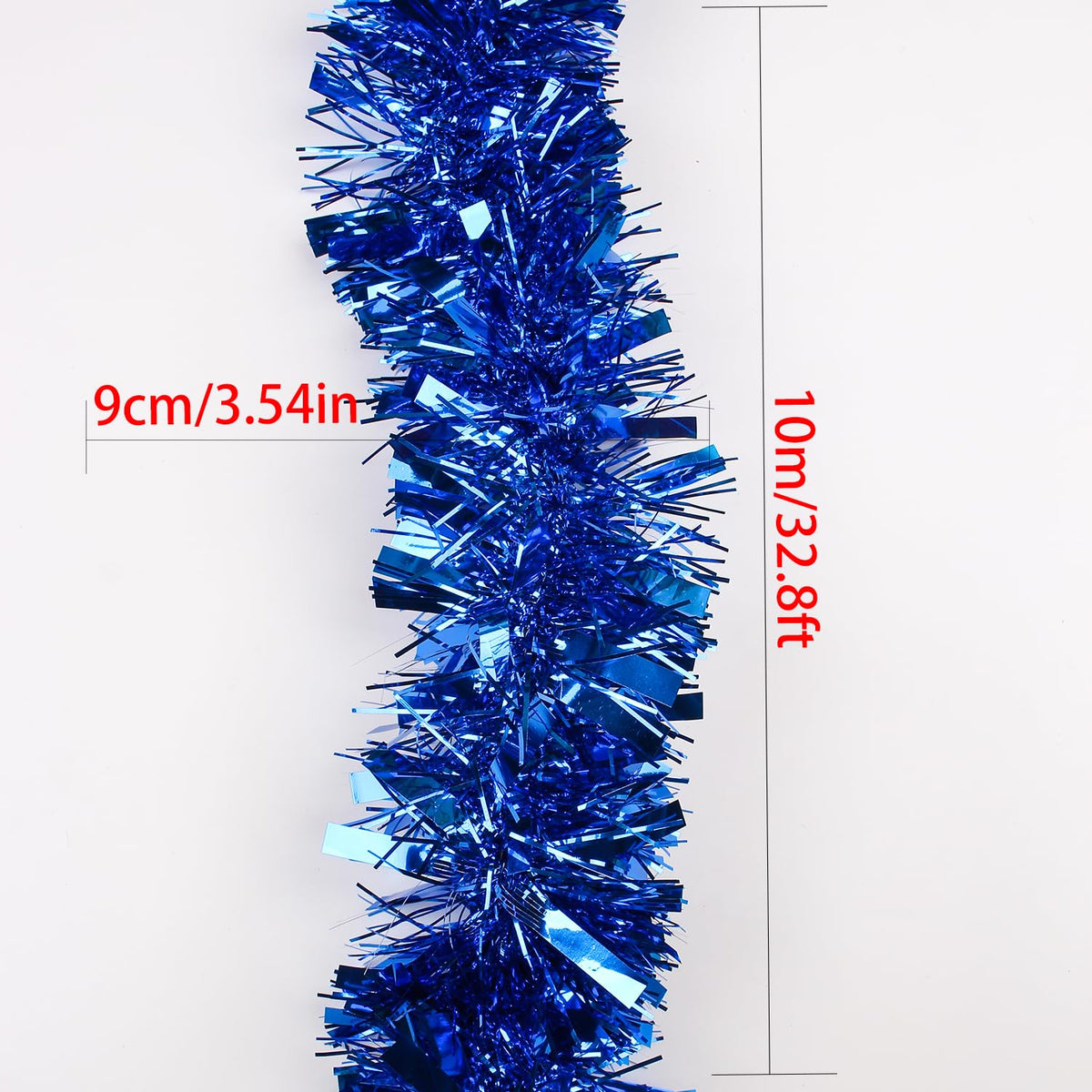 33FT Christmas Tinsel Garland,Silvery Shiny Metallic Foil Decorations for Parade Floats, Halloween, Christmas Tree, New Year Parties,Birthday Party,Indoor and Outdoor Disco Party Supplies