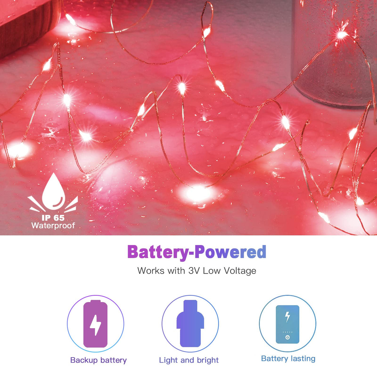 Brightown 12 Pack LED Fairy Lights Battery Operated String Lights - 7ft 20LED Waterproof Silver Wire Firefly Starry Moon Lights for DIY Crafts Wedding Table Centerpieces Party Bedroom Christmas