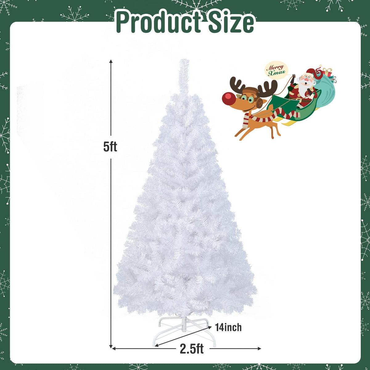 COSTWAY 6Ft-Artificial-PVC-Christmas-Tree-W-Stand-Holiday-Season-Indoor-Outdoor-White