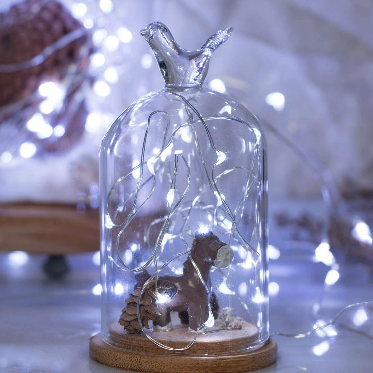 Brightown 12 Pack LED Fairy Lights Battery Operated String Lights - 7ft 20LED Waterproof Silver Wire Firefly Starry Moon Lights for DIY Crafts Wedding Table Centerpieces Party Bedroom Christmas