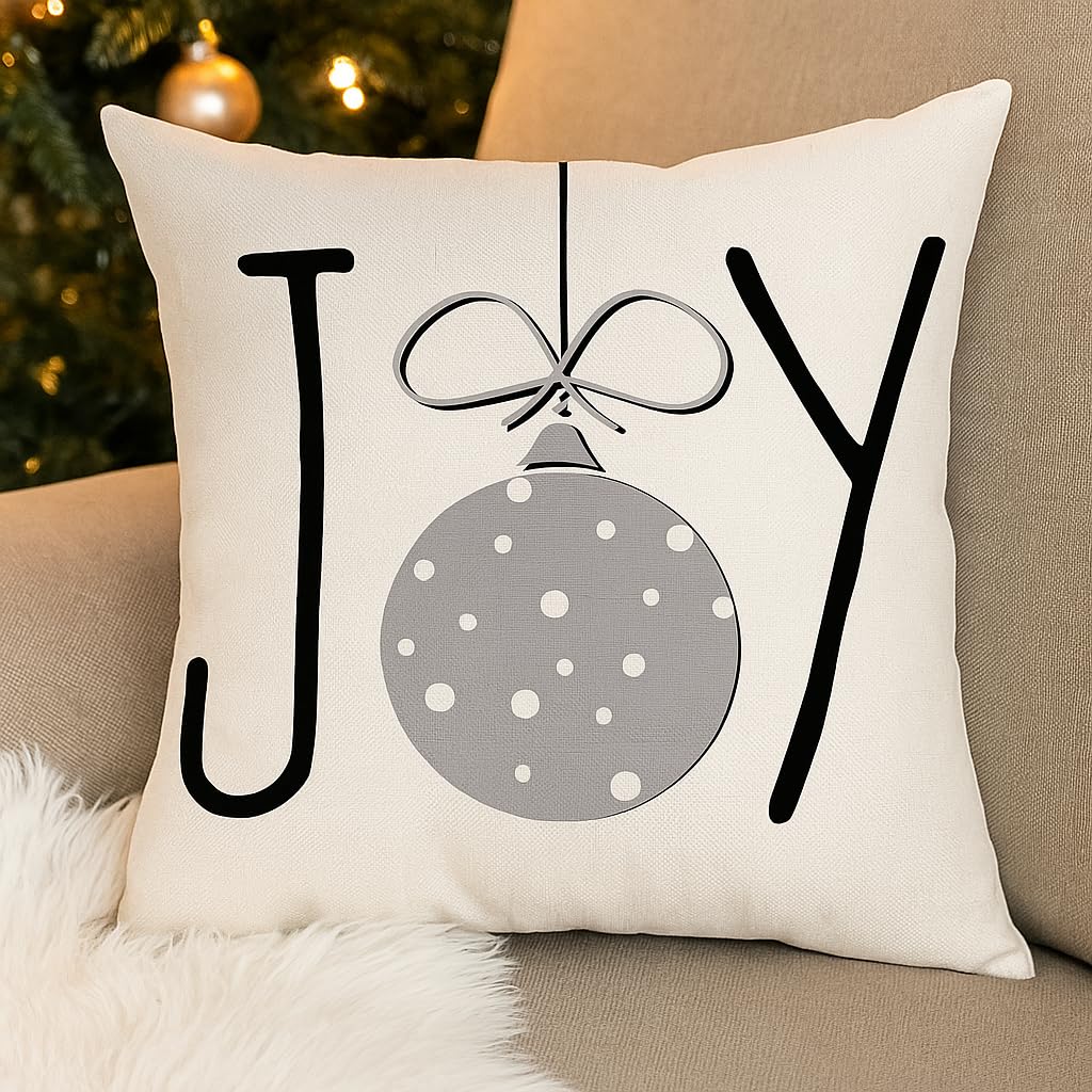 PSDWETS Merry Christmas Pillow Covers 18x18 Set of 4 Christmas Decorations Snowman Santa Claus Wreath Christmas Tree Winter Holiday Decor Throw Cushion Case for Home Couch