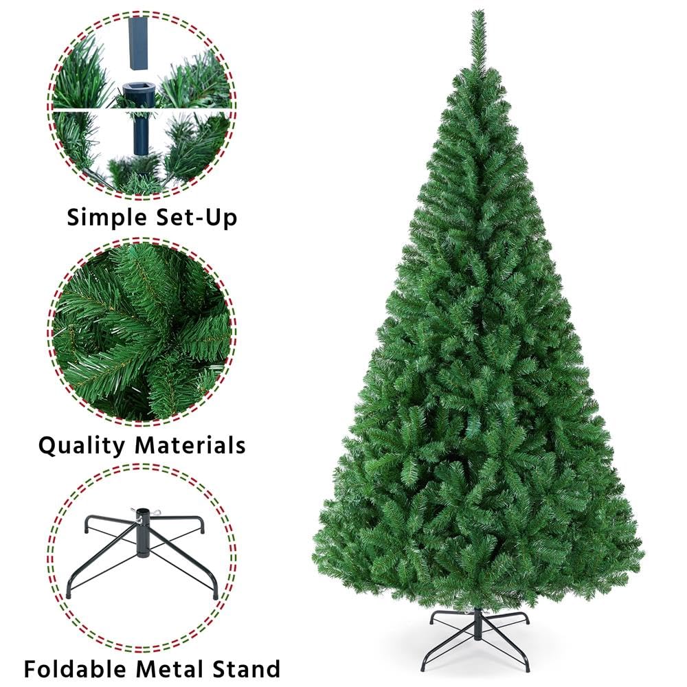 Yaheetech 4.5ft Artificial Christmas Tree, Realistic Premium Spruce Hinged Full Christmas Tree with 320 Branch Tips Holiday Xmas Tree W/Metal Hinges & Foldable Base for Home Party Office Decoration