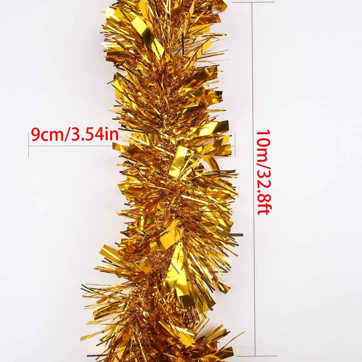 33FT Christmas Tinsel Garland,Silvery Shiny Metallic Foil Decorations for Parade Floats, Halloween, Christmas Tree, New Year Parties,Birthday Party,Indoor and Outdoor Disco Party Supplies