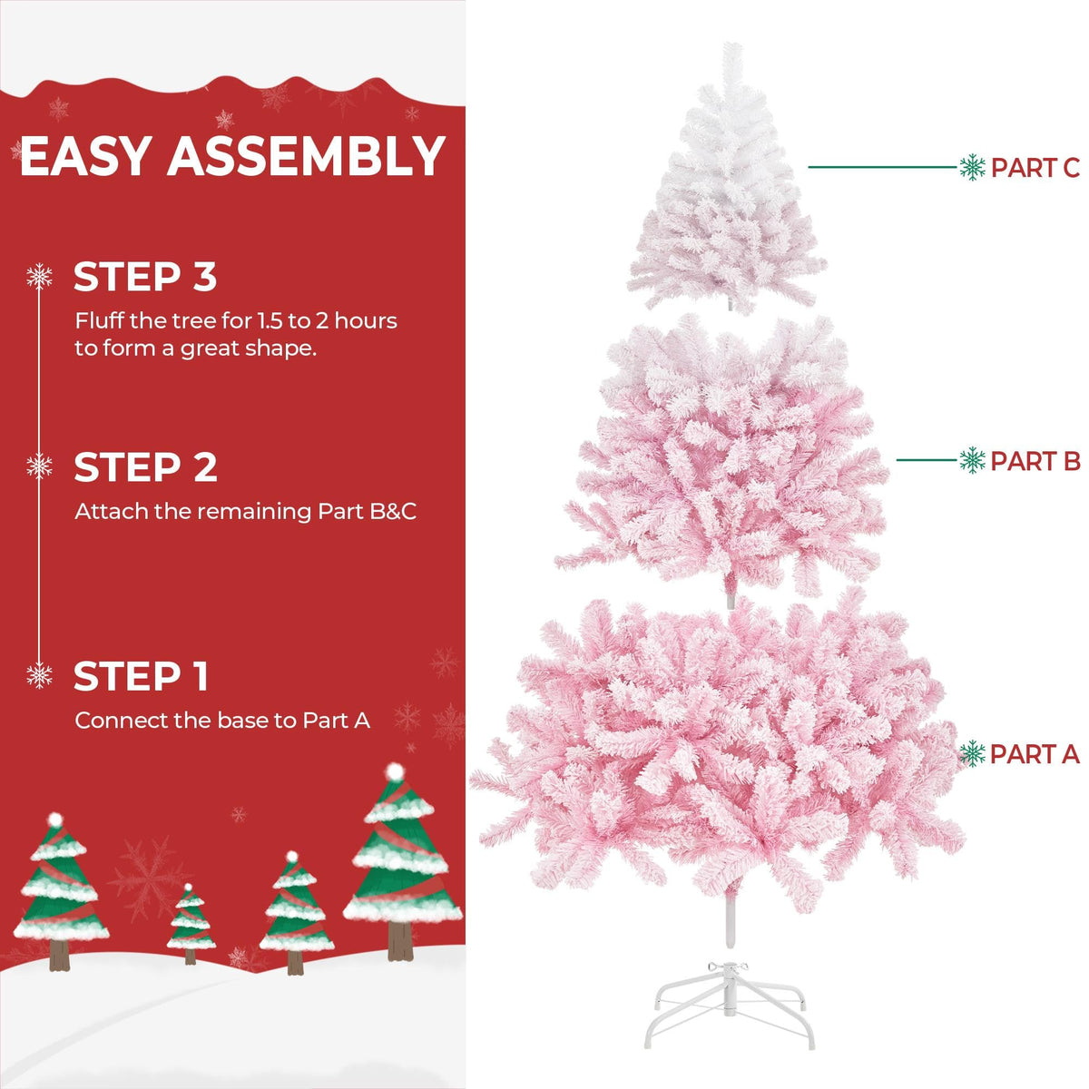 Yaheetech 4.5ft Artificial Christmas Tree, Realistic Premium Spruce Hinged Full Christmas Tree with 320 Branch Tips Holiday Xmas Tree W/Metal Hinges & Foldable Base for Home Party Office Decoration