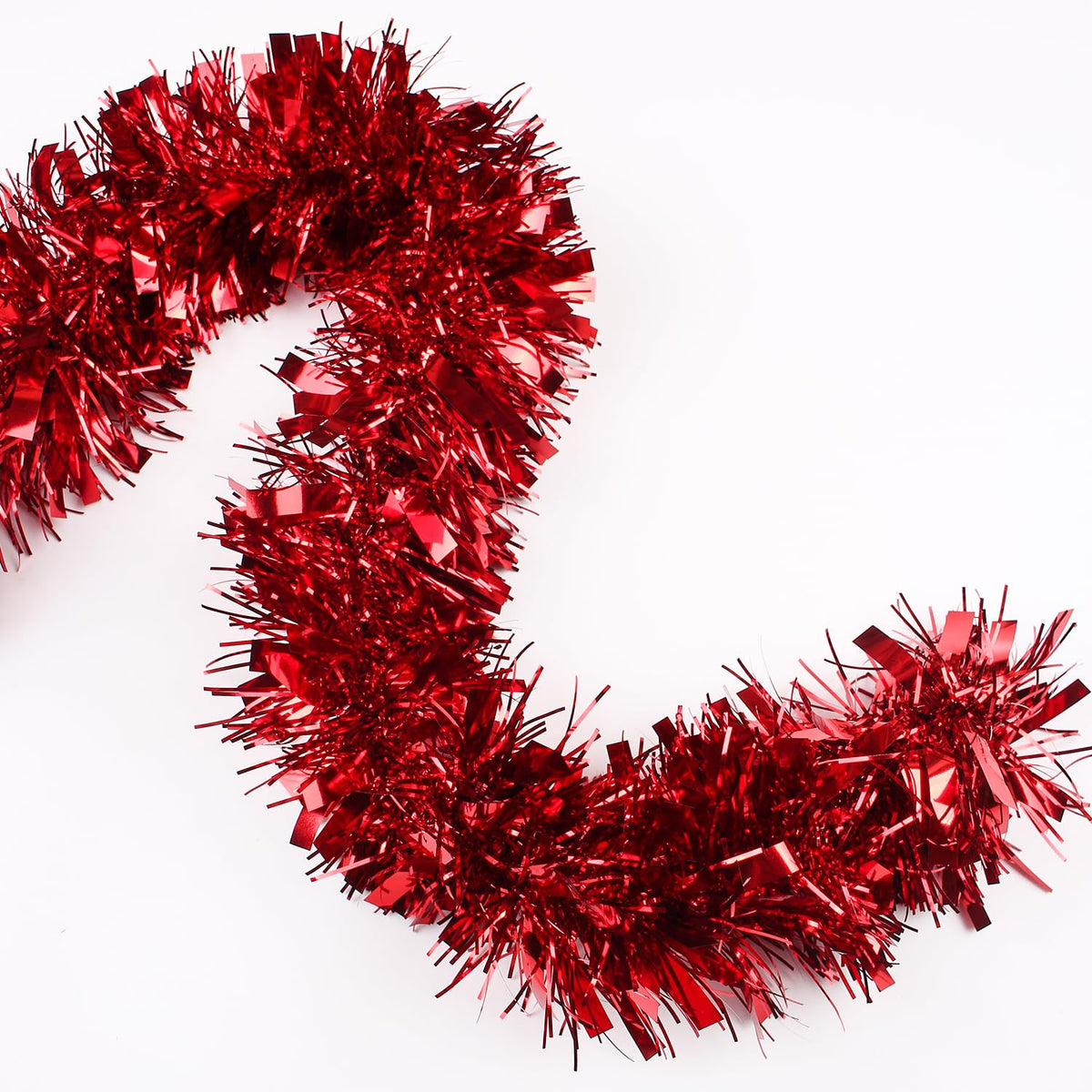 33FT Christmas Tinsel Garland,Silvery Shiny Metallic Foil Decorations for Parade Floats, Halloween, Christmas Tree, New Year Parties,Birthday Party,Indoor and Outdoor Disco Party Supplies