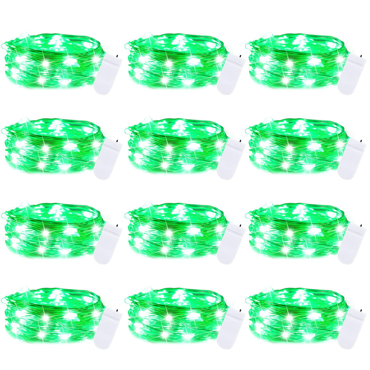 Brightown 12 Pack LED Fairy Lights Battery Operated String Lights - 7ft 20LED Waterproof Silver Wire Firefly Starry Moon Lights for DIY Crafts Wedding Table Centerpieces Party Bedroom Christmas