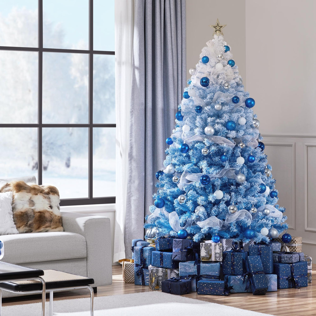 Yaheetech 4.5ft Artificial Christmas Tree, Realistic Premium Spruce Hinged Full Christmas Tree with 320 Branch Tips Holiday Xmas Tree W/Metal Hinges & Foldable Base for Home Party Office Decoration