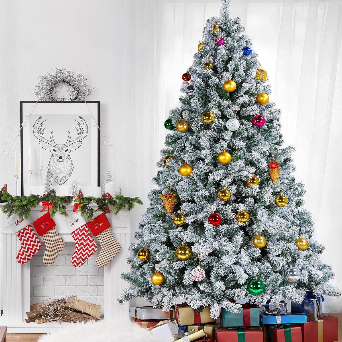 Yaheetech 4.5ft Artificial Christmas Tree, Realistic Premium Spruce Hinged Full Christmas Tree with 320 Branch Tips Holiday Xmas Tree W/Metal Hinges & Foldable Base for Home Party Office Decoration
