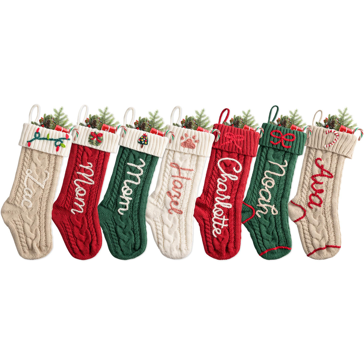 Custom Christmas Stocking，Personalized Stockings for Christmas，18' Large Knitted Christmas Stocking，Suitable for Fireplace, Stairs, Xmas Tree, Bedroom Decorations