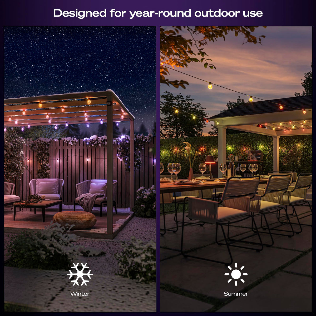 Philips Hue Festavia Globe Outdoor String Lights, White & Color Ambiance, 22ft,8 Bulbs, Dimmable, Control with Hue App or Voice, Bridge Required