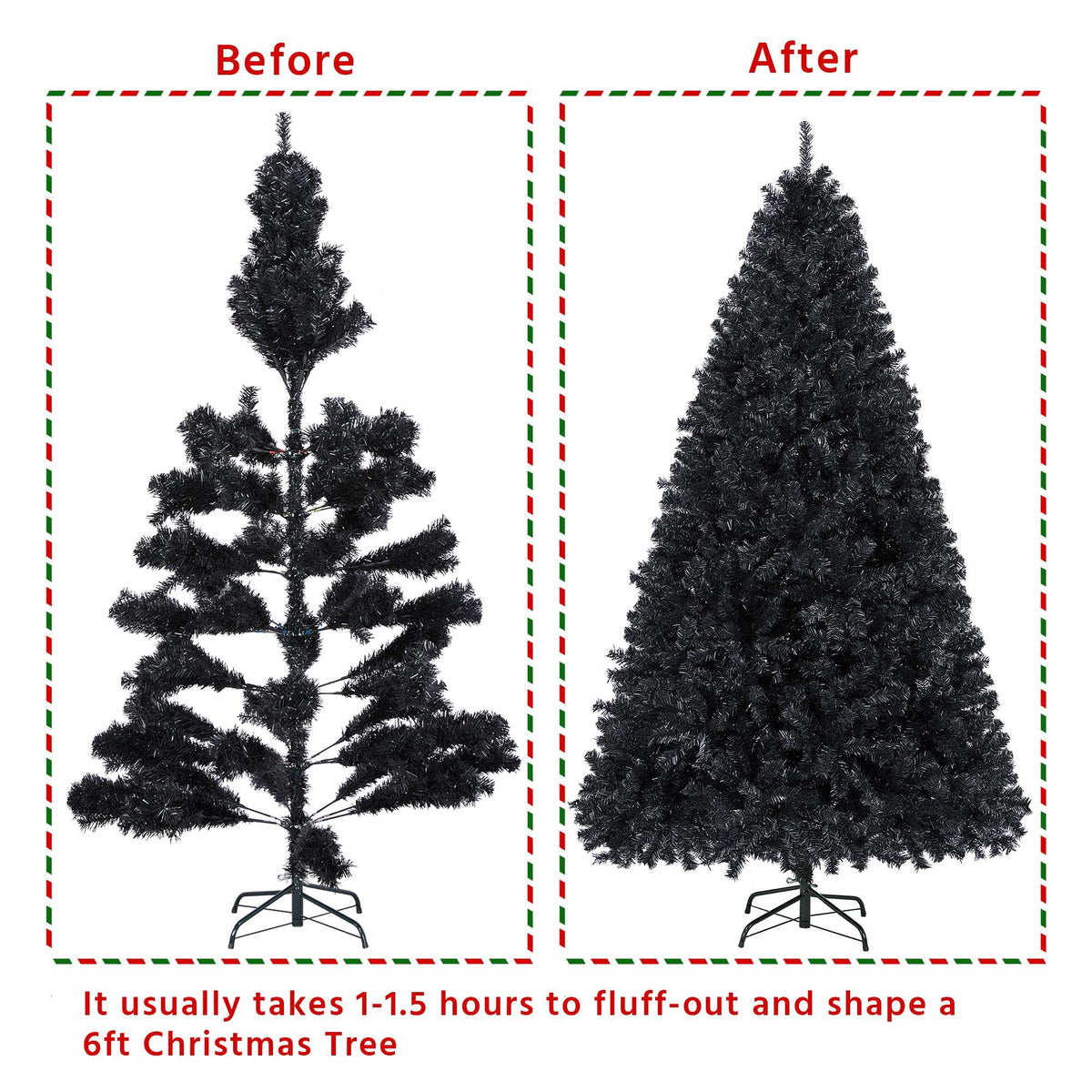 Yaheetech 4.5ft Artificial Christmas Tree, Realistic Premium Spruce Hinged Full Christmas Tree with 320 Branch Tips Holiday Xmas Tree W/Metal Hinges & Foldable Base for Home Party Office Decoration