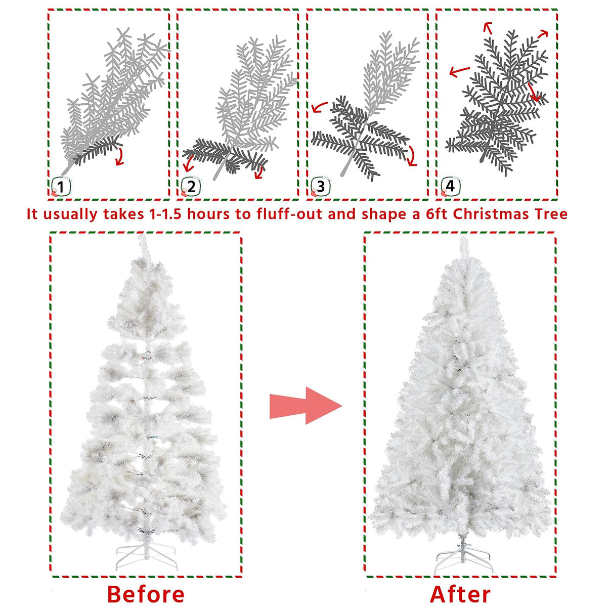 Yaheetech 4.5ft Artificial Christmas Tree, Realistic Premium Spruce Hinged Full Christmas Tree with 320 Branch Tips Holiday Xmas Tree W/Metal Hinges & Foldable Base for Home Party Office Decoration