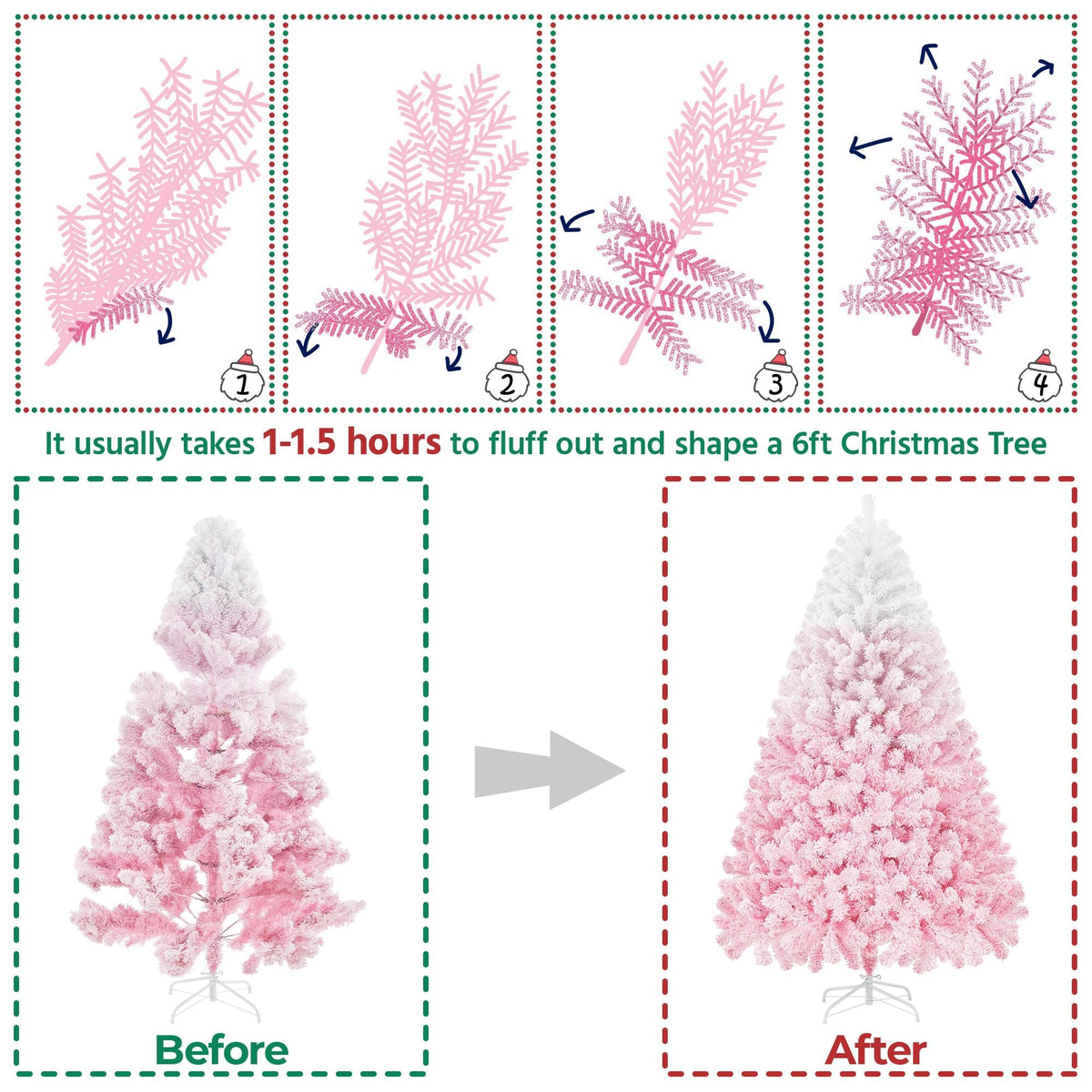 Yaheetech 4.5ft Artificial Christmas Tree, Realistic Premium Spruce Hinged Full Christmas Tree with 320 Branch Tips Holiday Xmas Tree W/Metal Hinges & Foldable Base for Home Party Office Decoration