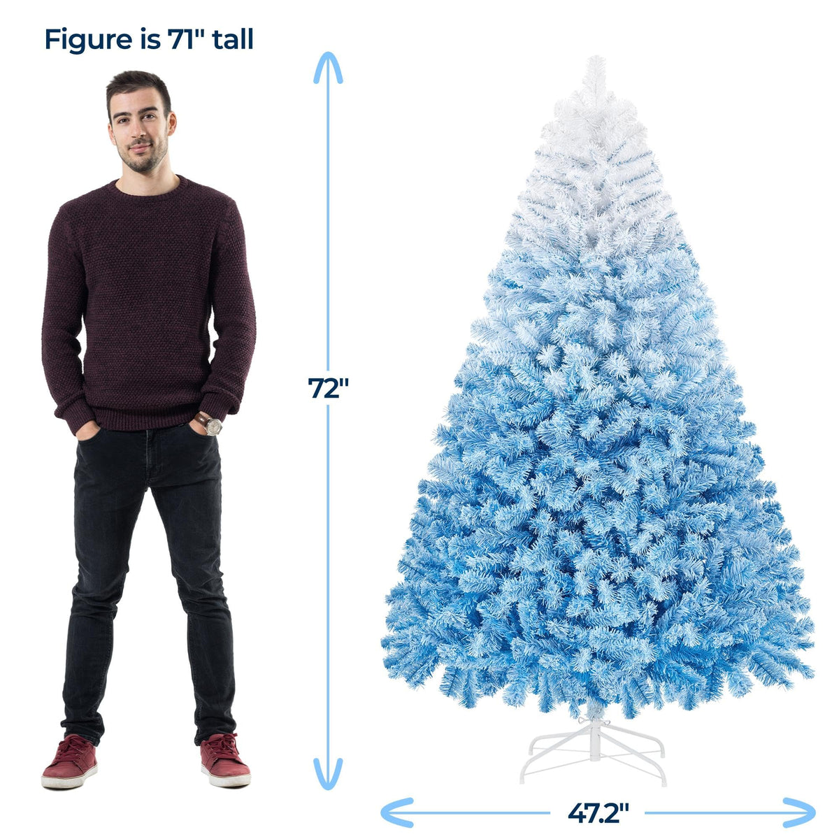 Yaheetech 4.5ft Artificial Christmas Tree, Realistic Premium Spruce Hinged Full Christmas Tree with 320 Branch Tips Holiday Xmas Tree W/Metal Hinges & Foldable Base for Home Party Office Decoration