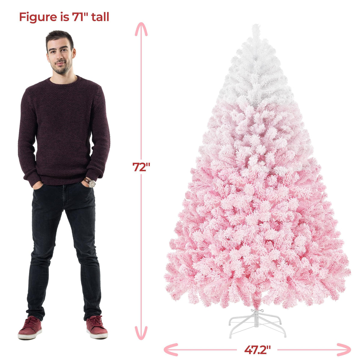 Yaheetech 4.5ft Artificial Christmas Tree, Realistic Premium Spruce Hinged Full Christmas Tree with 320 Branch Tips Holiday Xmas Tree W/Metal Hinges & Foldable Base for Home Party Office Decoration