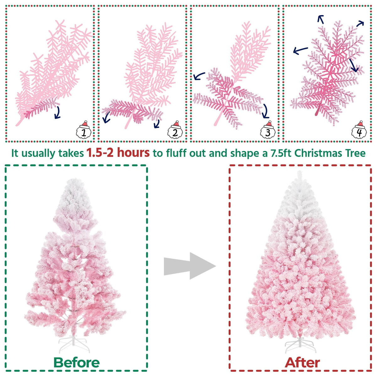 Yaheetech 4.5ft Artificial Christmas Tree, Realistic Premium Spruce Hinged Full Christmas Tree with 320 Branch Tips Holiday Xmas Tree W/Metal Hinges & Foldable Base for Home Party Office Decoration