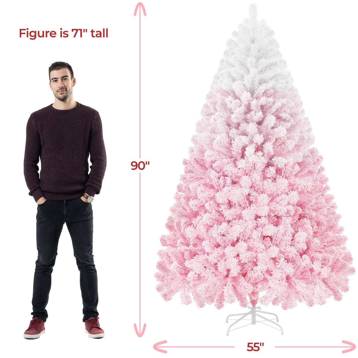 Yaheetech 4.5ft Artificial Christmas Tree, Realistic Premium Spruce Hinged Full Christmas Tree with 320 Branch Tips Holiday Xmas Tree W/Metal Hinges & Foldable Base for Home Party Office Decoration