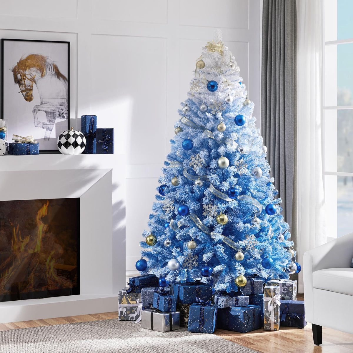 Yaheetech 4.5ft Artificial Christmas Tree, Realistic Premium Spruce Hinged Full Christmas Tree with 320 Branch Tips Holiday Xmas Tree W/Metal Hinges & Foldable Base for Home Party Office Decoration