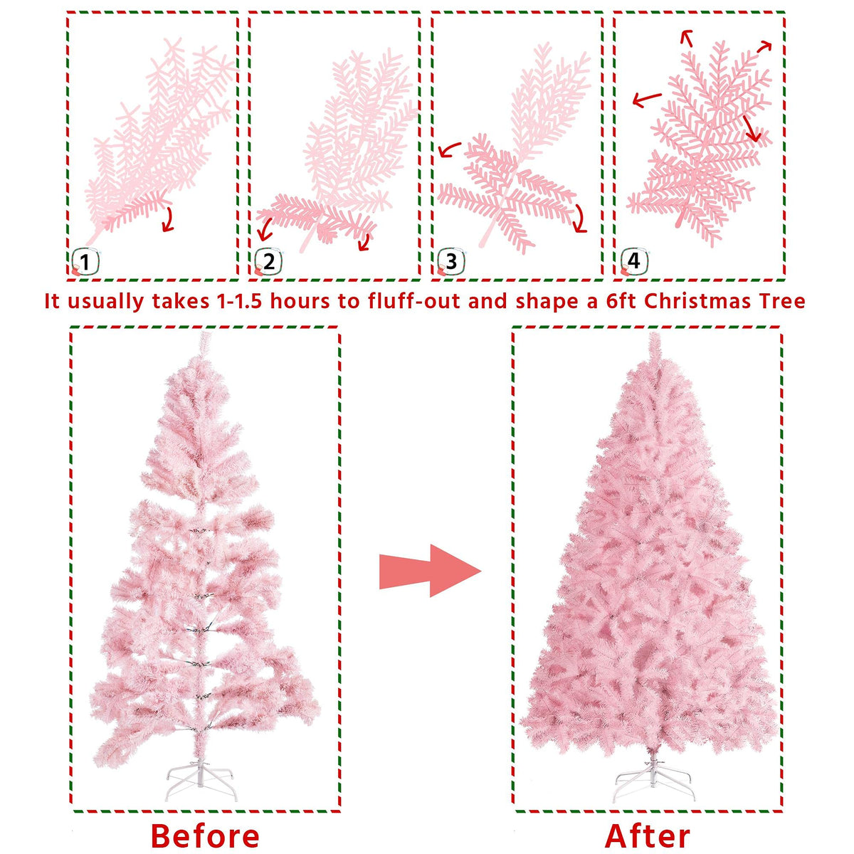 Yaheetech 4.5ft Artificial Christmas Tree, Realistic Premium Spruce Hinged Full Christmas Tree with 320 Branch Tips Holiday Xmas Tree W/Metal Hinges & Foldable Base for Home Party Office Decoration