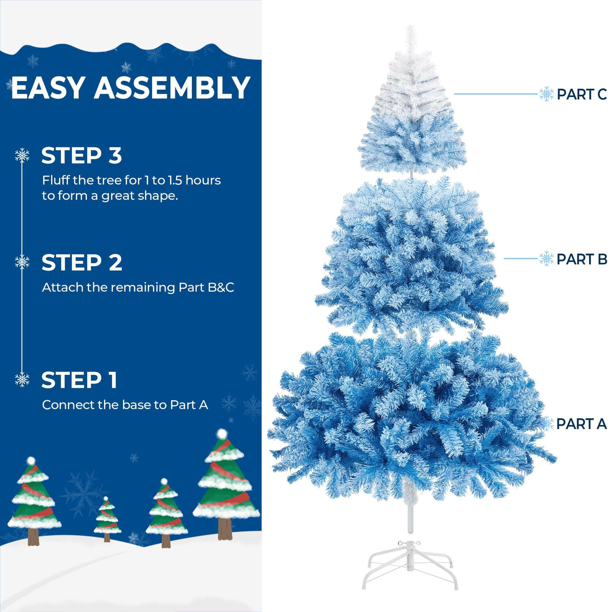 Yaheetech 4.5ft Artificial Christmas Tree, Realistic Premium Spruce Hinged Full Christmas Tree with 320 Branch Tips Holiday Xmas Tree W/Metal Hinges & Foldable Base for Home Party Office Decoration