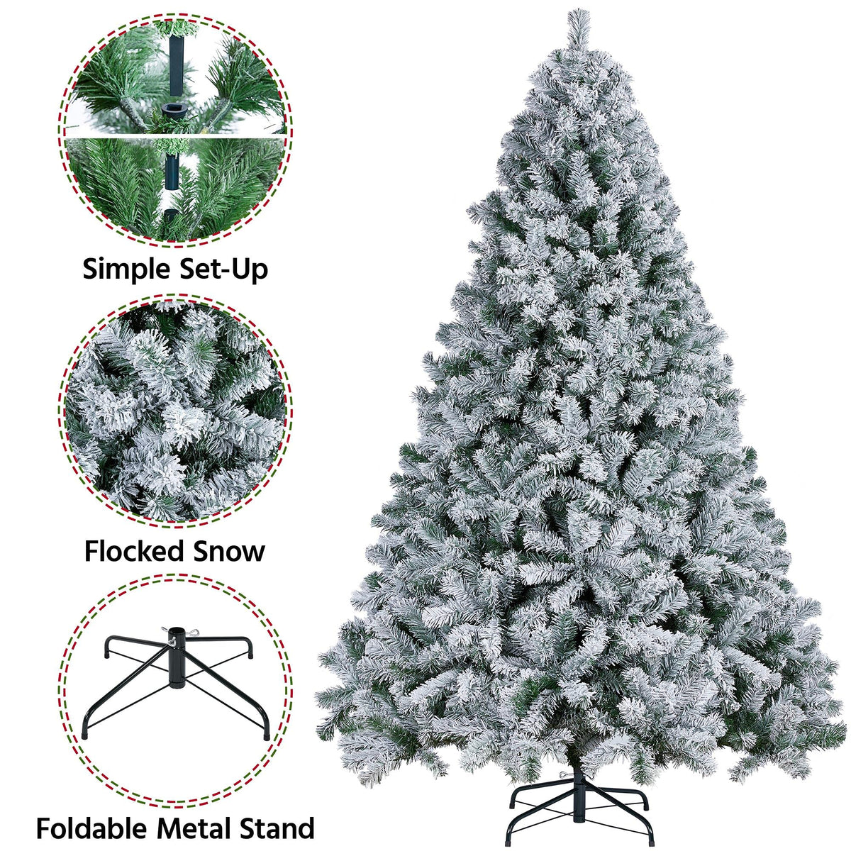 Yaheetech 4.5ft Artificial Christmas Tree, Realistic Premium Spruce Hinged Full Christmas Tree with 320 Branch Tips Holiday Xmas Tree W/Metal Hinges & Foldable Base for Home Party Office Decoration