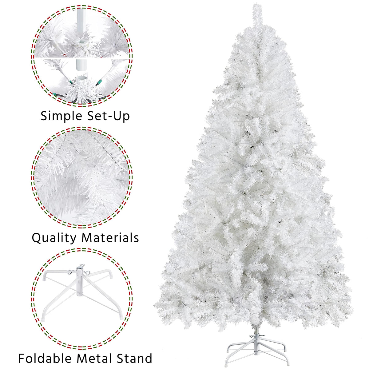 Yaheetech 4.5ft Artificial Christmas Tree, Realistic Premium Spruce Hinged Full Christmas Tree with 320 Branch Tips Holiday Xmas Tree W/Metal Hinges & Foldable Base for Home Party Office Decoration
