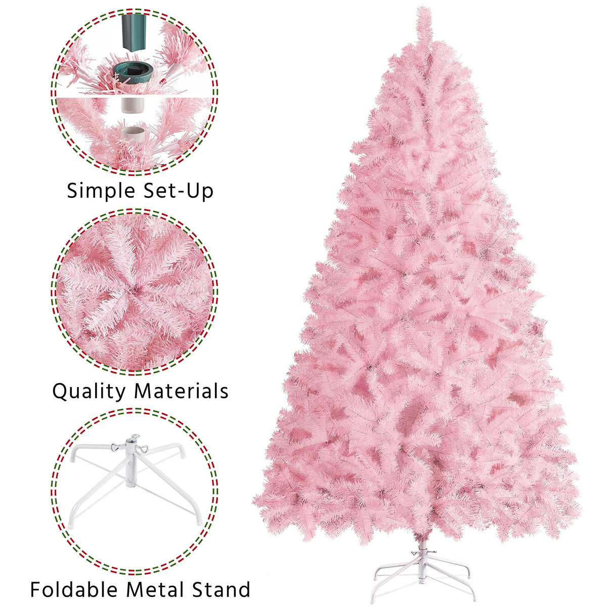 Yaheetech 4.5ft Artificial Christmas Tree, Realistic Premium Spruce Hinged Full Christmas Tree with 320 Branch Tips Holiday Xmas Tree W/Metal Hinges & Foldable Base for Home Party Office Decoration