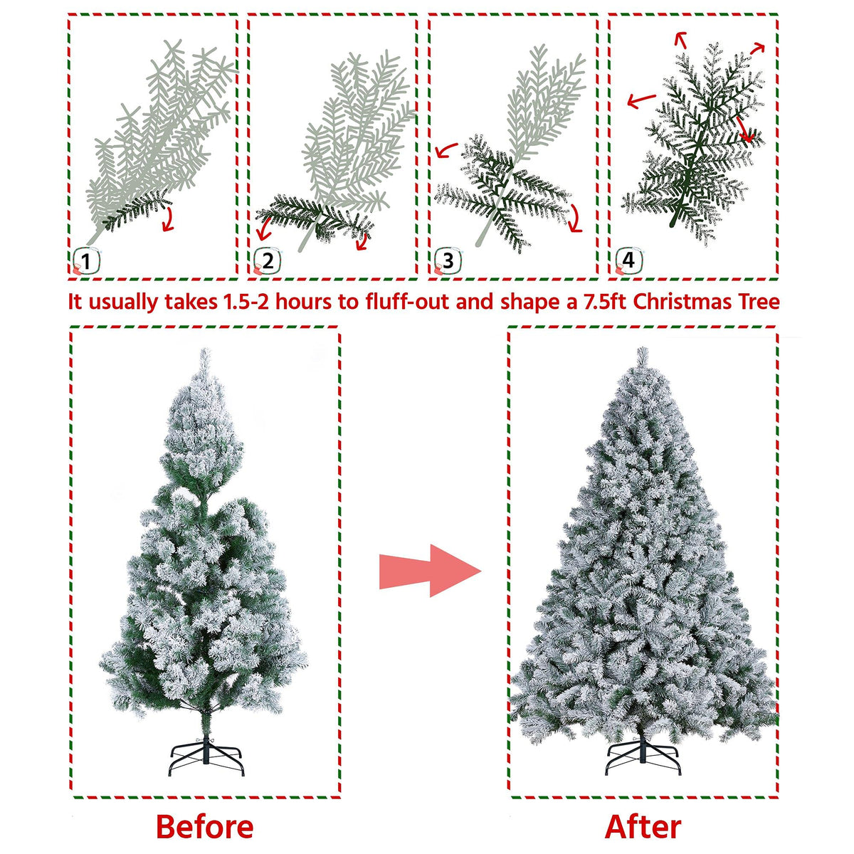 Yaheetech 4.5ft Artificial Christmas Tree, Realistic Premium Spruce Hinged Full Christmas Tree with 320 Branch Tips Holiday Xmas Tree W/Metal Hinges & Foldable Base for Home Party Office Decoration