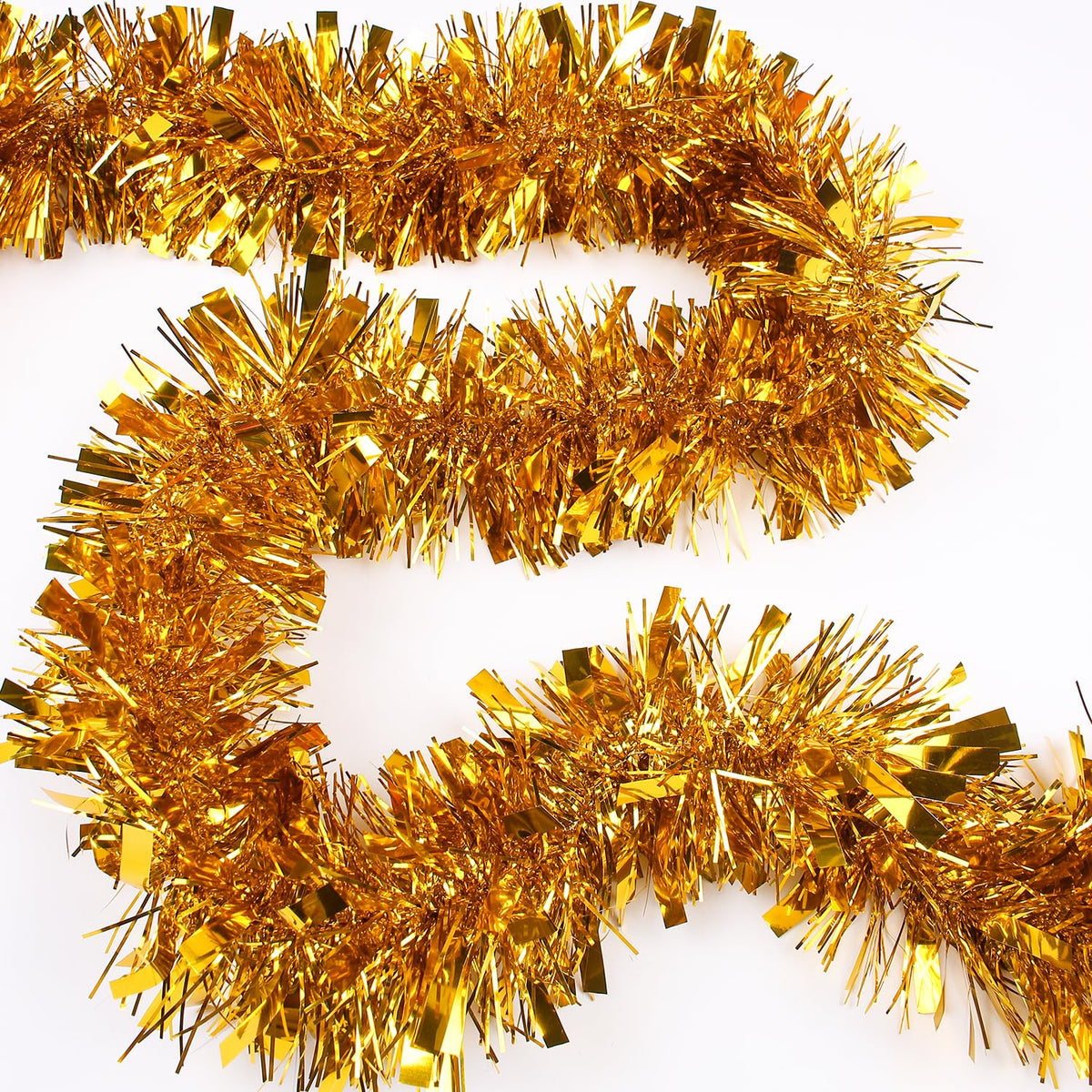 33FT Christmas Tinsel Garland,Silvery Shiny Metallic Foil Decorations for Parade Floats, Halloween, Christmas Tree, New Year Parties,Birthday Party,Indoor and Outdoor Disco Party Supplies